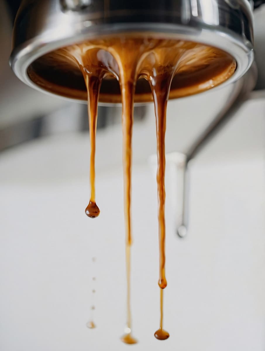 Odkvapkávajúce espresso z čerstvo praženej kávy